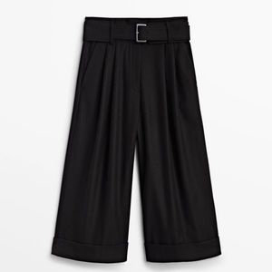 COPY - Massimo Dutti black wool culottes Bermuda shorts